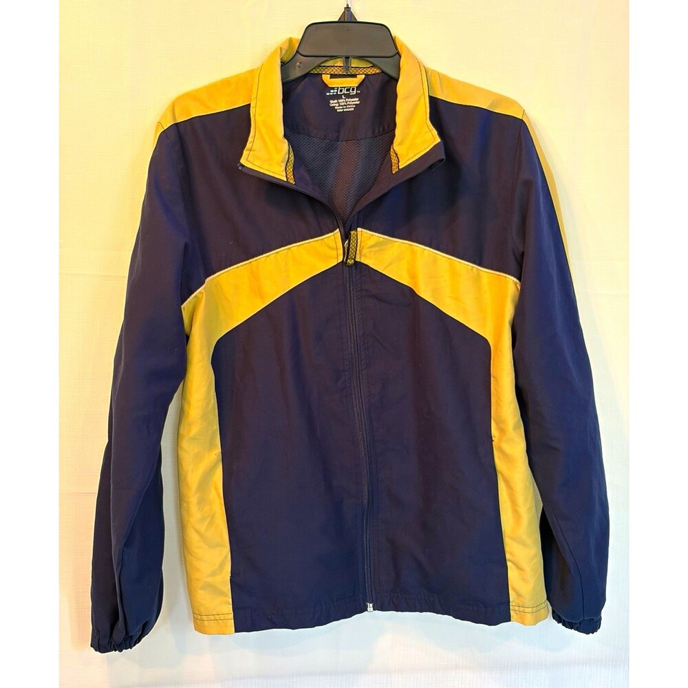 BCG Women’s  Blue/Yellow Colorblock Full-Zip Track Jacket, Size L